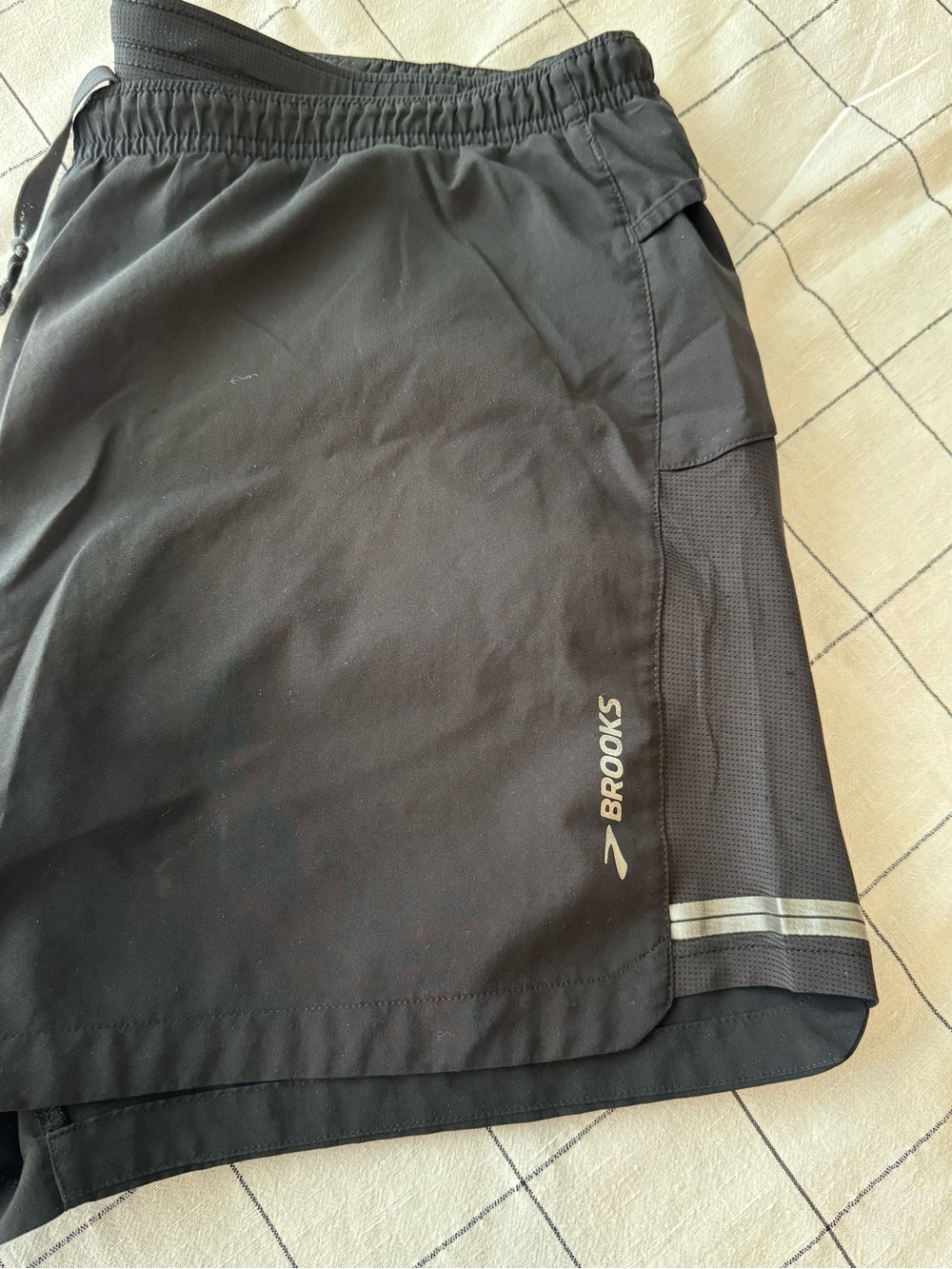 Brooks Men's Black Athletic Running Shorts with Reflective Trim